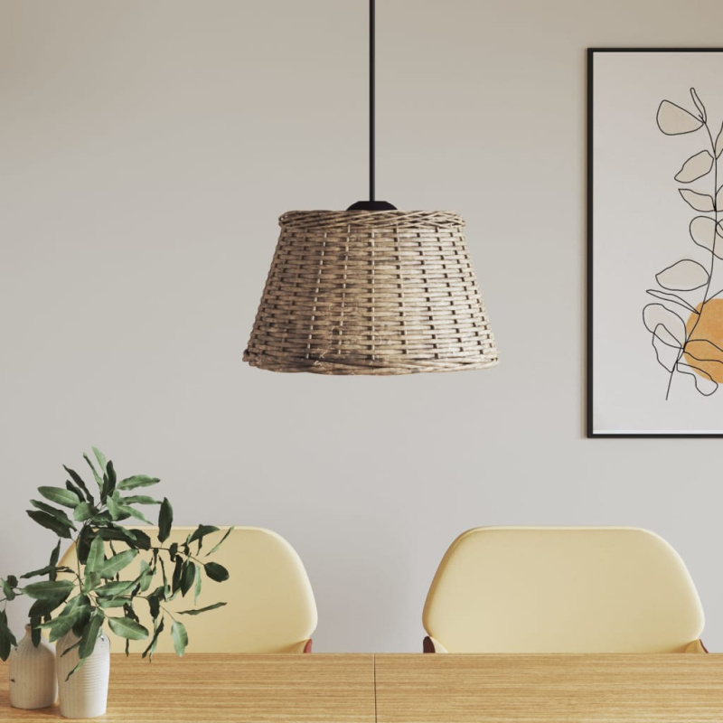 Stínidlo Na Lustr Hnědé Proutěné - Hnědá / Ø 50 x 30 cm