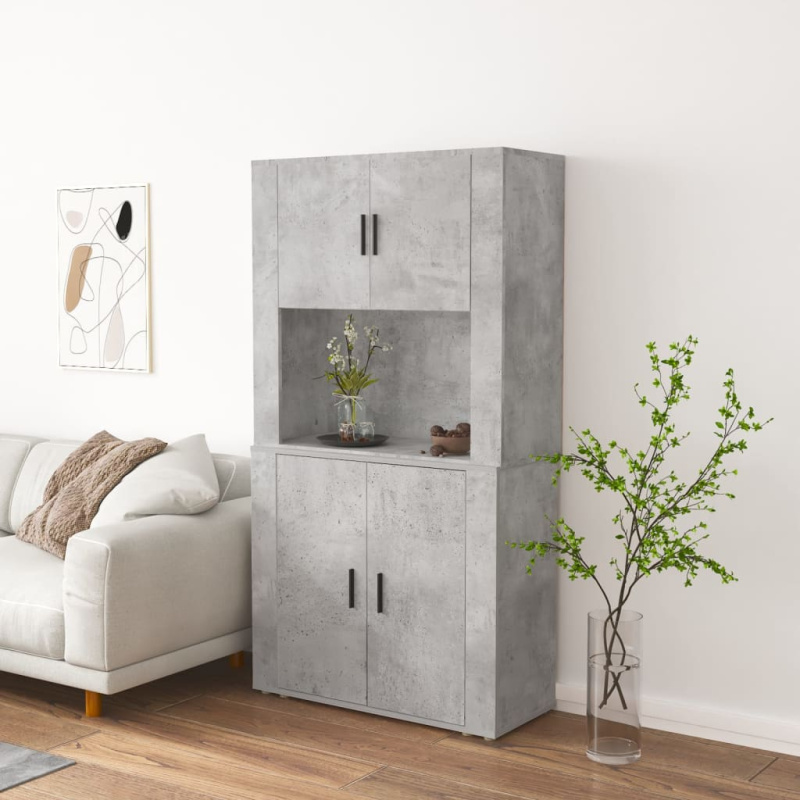 Skříň Highboard Betonově Šedá Kompozitní Dřevo - Betonová šedá