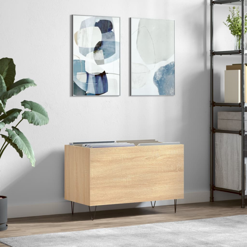 Skříňka Na Lp Desky 74,5X38X48 Cm Kompozitní Dřevo - Bílá s vysokým leskem
