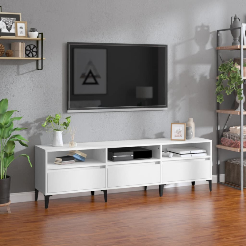 Tv skříňka 150 x 30 x 44,5 cm kompozitní dřevo bílá - 30 cm / 150 cm