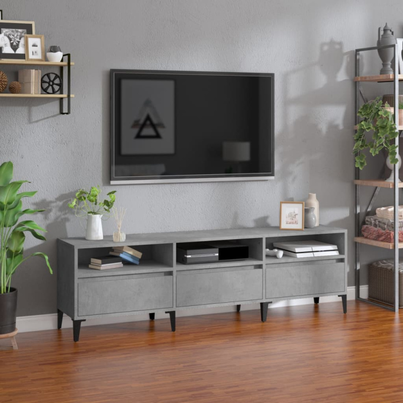 Tv Skříňka Betonově Šedá 150 X 30 X 44,5 Cm Kompozitní Dřevo Betonová Šedá - 30 cm / 150 cm