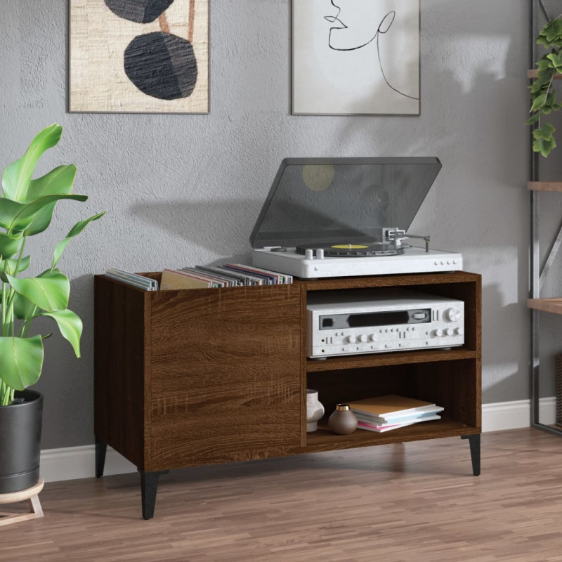 Skříňka Na Lp Desky Hnědý Dub 84,5X38X48 Cm Kompozitní Dřevo