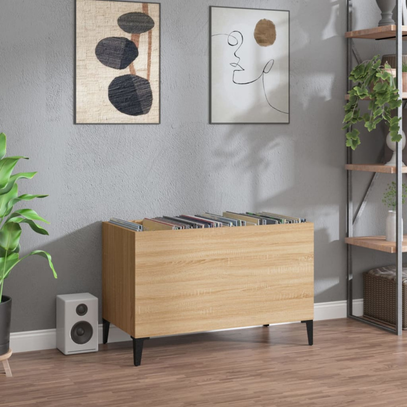 Skříňka Na Lp Desky 74,5X38X48 Cm Kompozitní Dřevo - Bílá s vysokým leskem