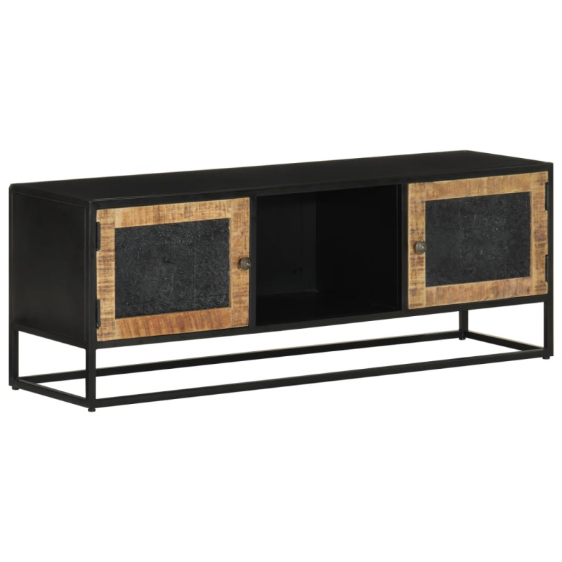 Tv Skříňka 110 X 30 X 40 Cm Masivní Mangovníkové Dřevo A Železo - 110 cm