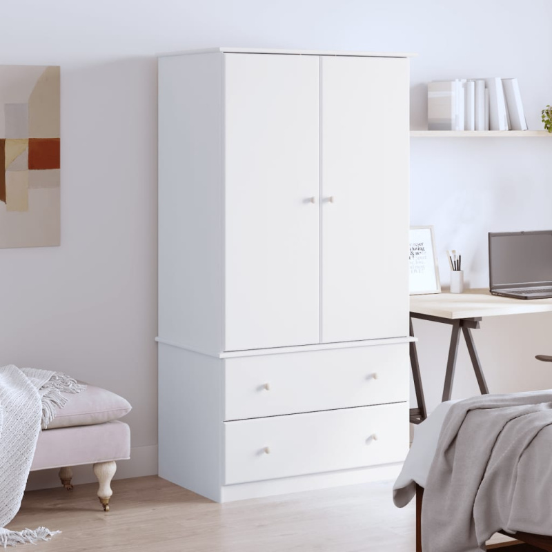 Šatní Skříň Alta 90 X 55 X 170 Cm Masivní Borové Dřevo - Přírodní