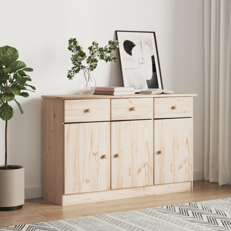Příborník Alta 112 X 35 X 73 Cm Masivní Borové Dřevo - Přírodní