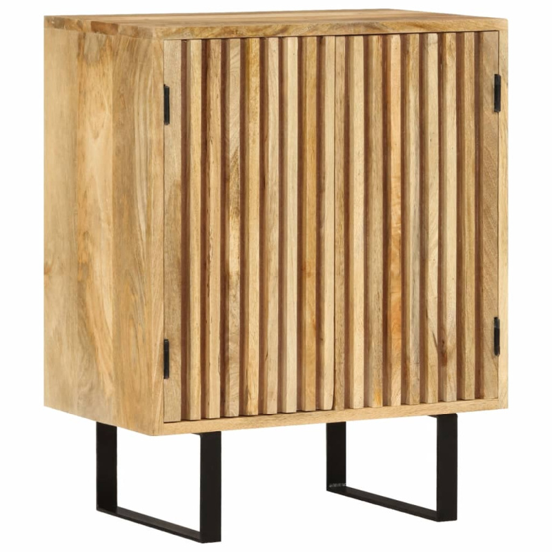 Příborník Se 2 Dvířky 55X35X70 Cm Masivní Mangovníkové Dřevo