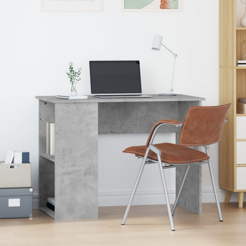 Psací Stůl Betonově Šedý 100 X 55 X 75 Cm Kompozitní Dřevo - Kouřový dub