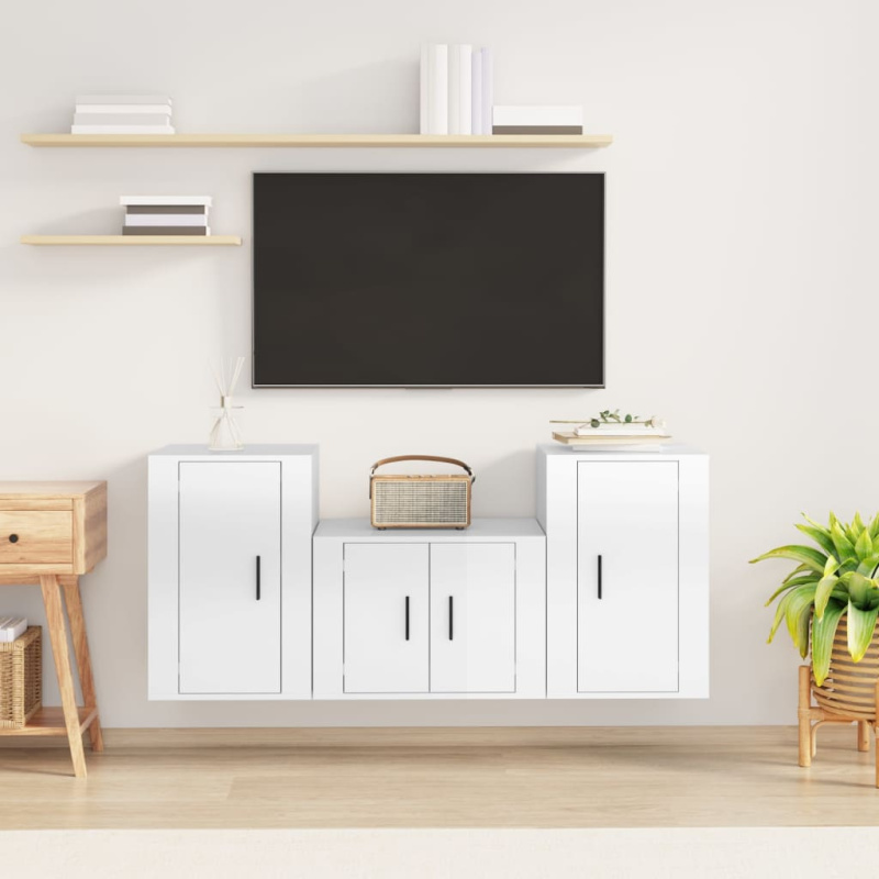 vidaXL 3dílný set TV skříněk dub sonoma kompozitní dřevo