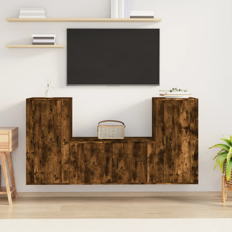 vidaXL 3dílný set TV skříněk bílý kompozitní dřevo
