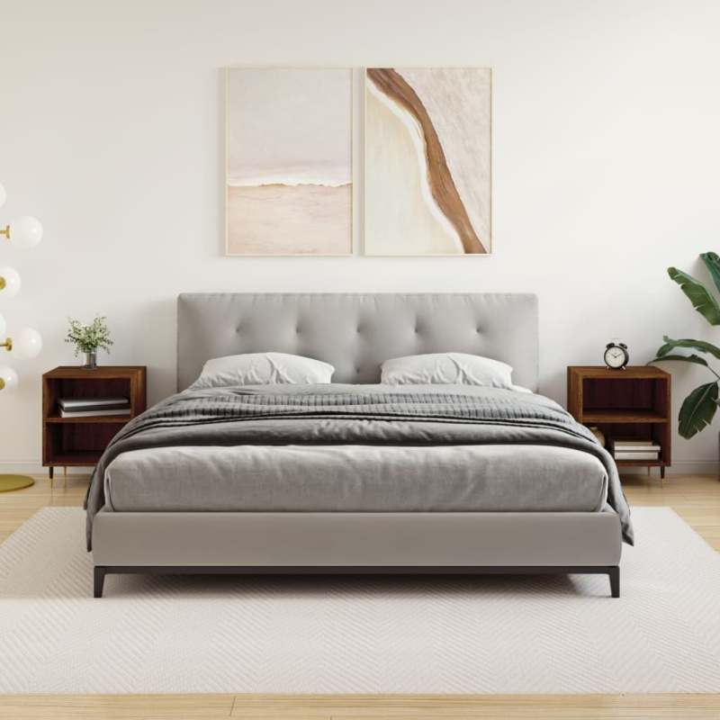 Noční Stolky 2 Ks 40 X 30 X 50 Cm Kompozitní Dřevo - Hnědý dub / 2