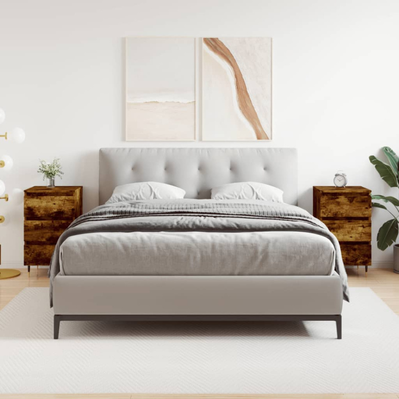 Noční Stolky 2 Ks 44 X 35 X 69 Cm Kompozitní Dřevo - Kouřový dub / 1