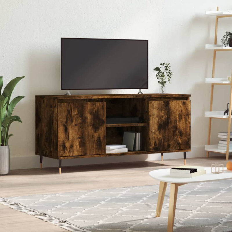Tv Skříňka 104 X 35 X 50 Cm Kompozitní Dřevo - Bílá s vysokým leskem