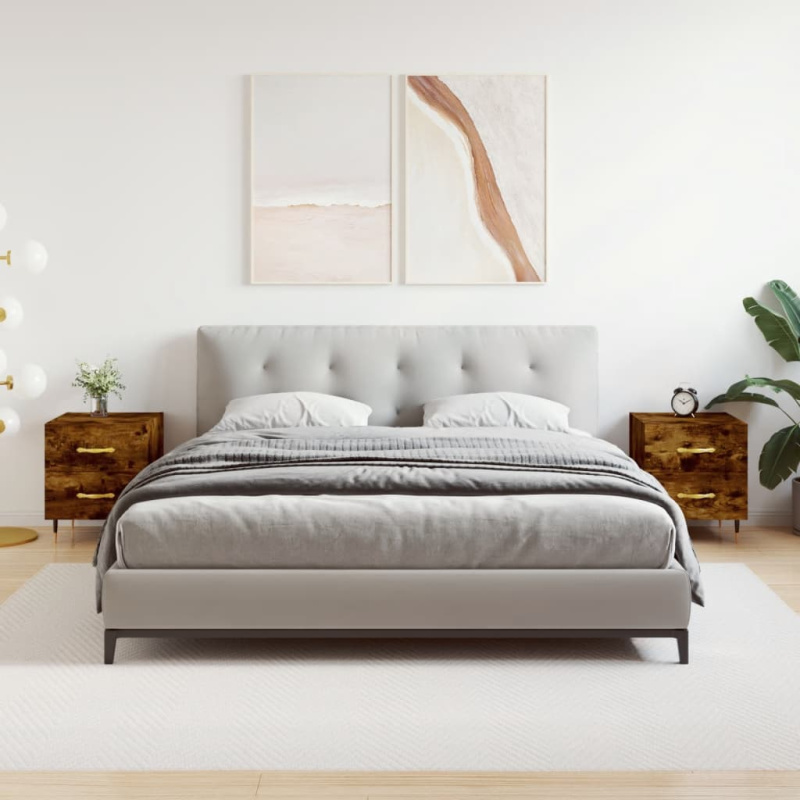 Noční Stolky 2 Ks 40X35X47,5 Cm Kompozitní Dřevo - Hnědý dub / 2