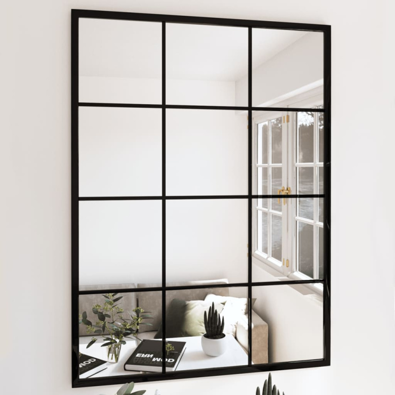 Nástěnná Zrcadla 2 Ks Černá 80 X 60 Cm Kov - 100 x 60 cm (6 pcs)