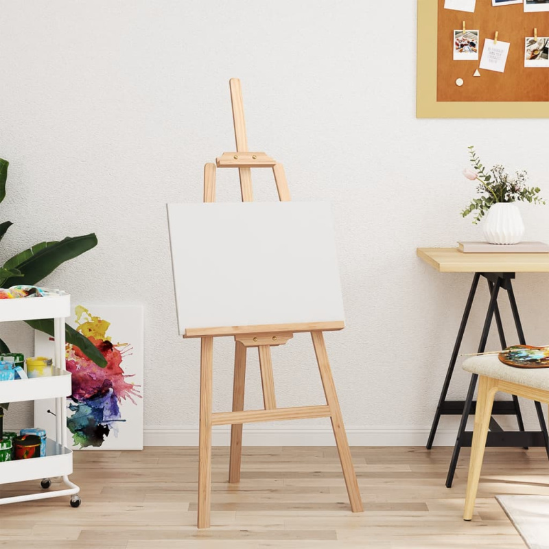 Malířský Stojan 53,5 X 95 X 127 Cm Masivní Borové Dřevo - Černá