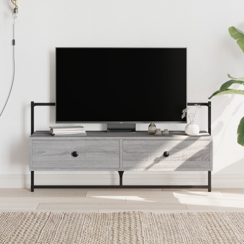 Tv Skříňka Nástěnná Šedá Sonoma 100,5X30X51 Cm Kompozitní Dřevo - Kouřový dub / 100.5 cm
