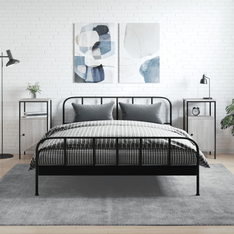 Noční Stolky 2 Ks Šedé Sonoma 41 X 31 X 80 Cm Kompozitní Dřevo - Šedá sonoma / 2