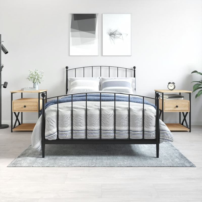 Noční Stolky 2 Ks 40 X 42 X 55 Cm Kompozitní Dřevo - Šedá sonoma / 1