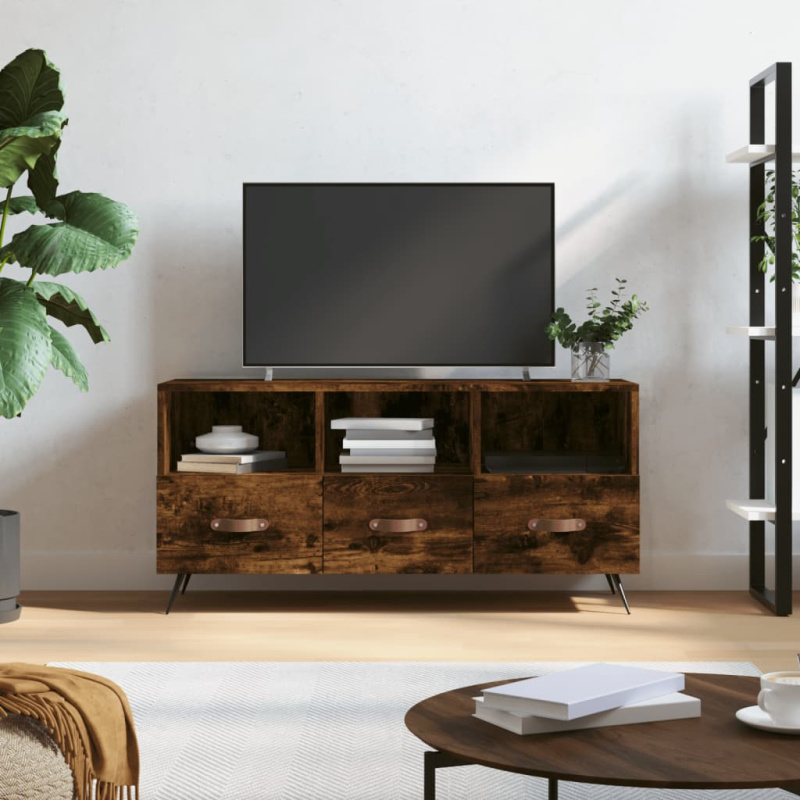 Tv Skříňka 102 X 36 X 50 Cm Kompozitní Dřevo - Bílá s vysokým leskem