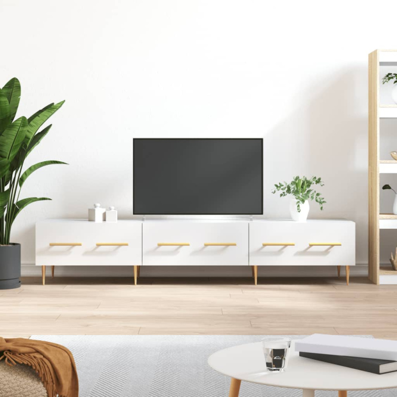 Tv Skříňka 150X36X30 Cm Kompozitní Dřevo - Bílá s vysokým leskem