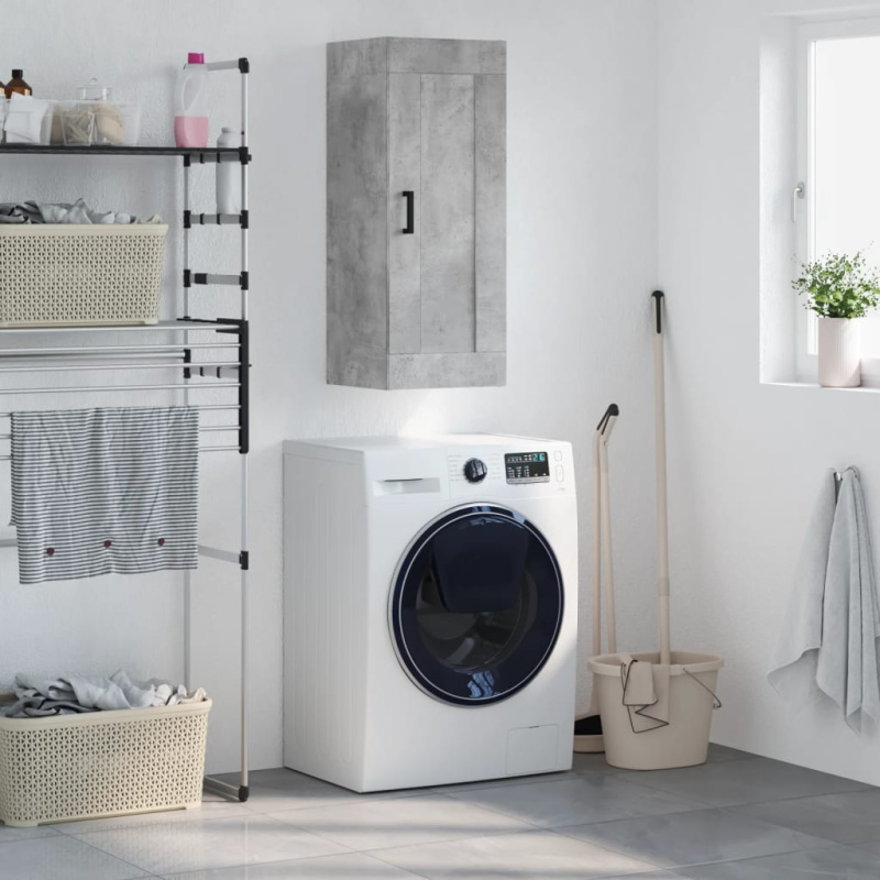 Nástěnná skříňka betonově šedá 34,5x34x90 cm kompozitní dřevo - Betonová šedá