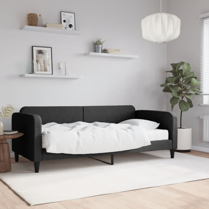 Válenda Černá Textil Černá - bez matrace / 100 x 200 cm