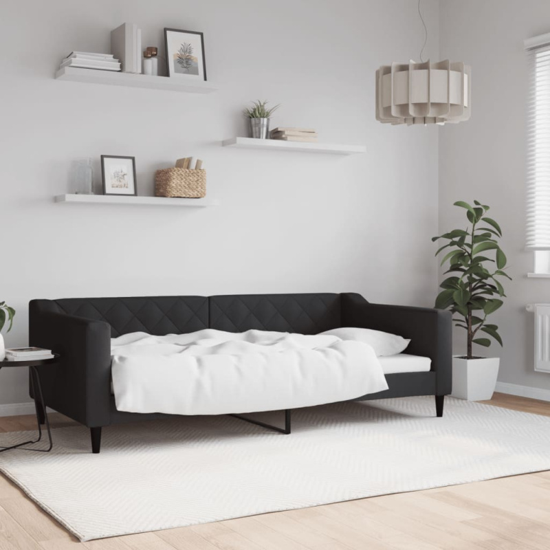 Válenda Černá Textil Černá - bez matrace / 100 x 200 cm