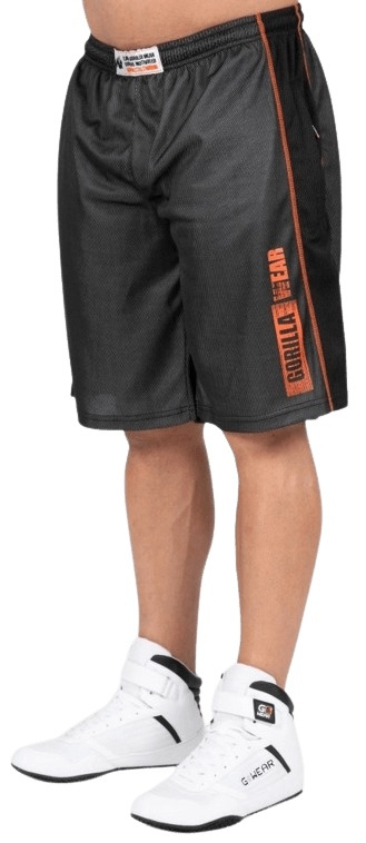 Gorilla Wear Pánske šortky Wallace Mesh Šedá/Oranžová - S/M