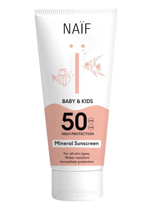 Naif Baby & Kids Mineral Sunscreen SPF 50 ochranný krém na opalování pro miminka a děti SPF 50 100 ml