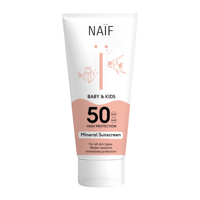 Naif Baby & Kids Mineral Sunscreen SPF 50 ochranný krém na opalování pro miminka a děti SPF 50 100 ml