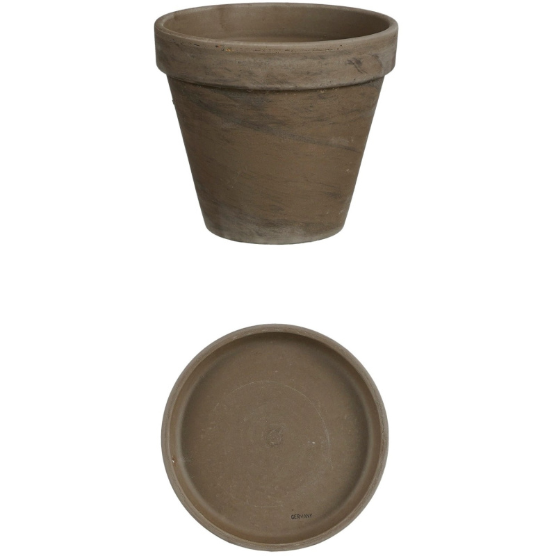 Mica Decorations Květináč s miskou Stan, šedý, 11,5 x 13,5 cm, 3 provedení