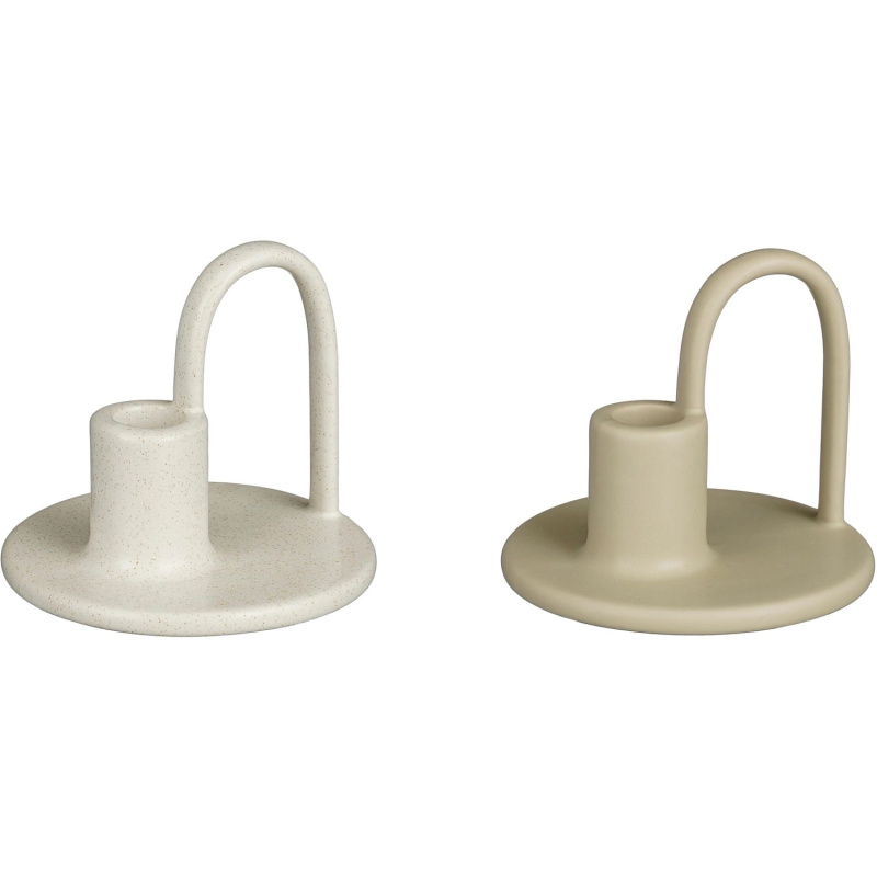 Mica Decorations Svícny, bílá/taupe, pr. 12 x 10 cm