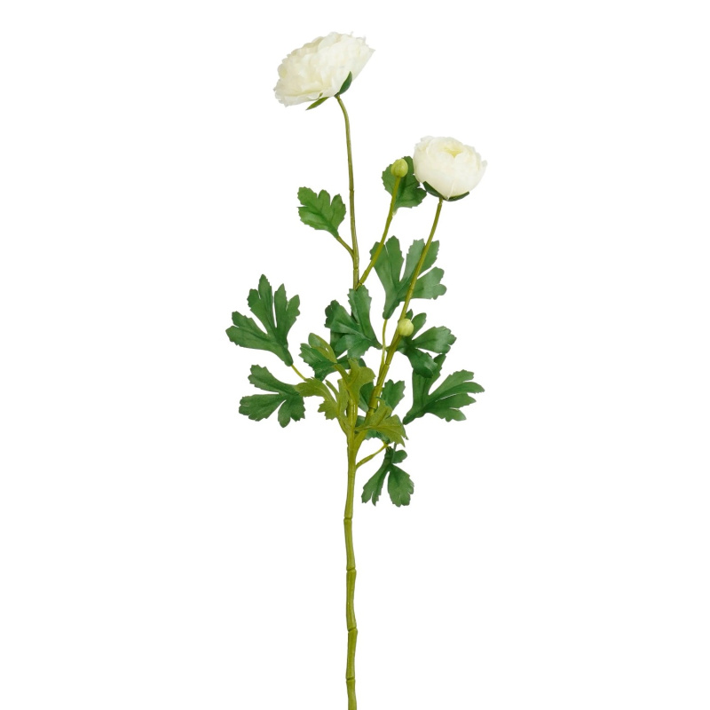 Mica Decorations Umělá květina pryskyřník, krémová, 70 cm