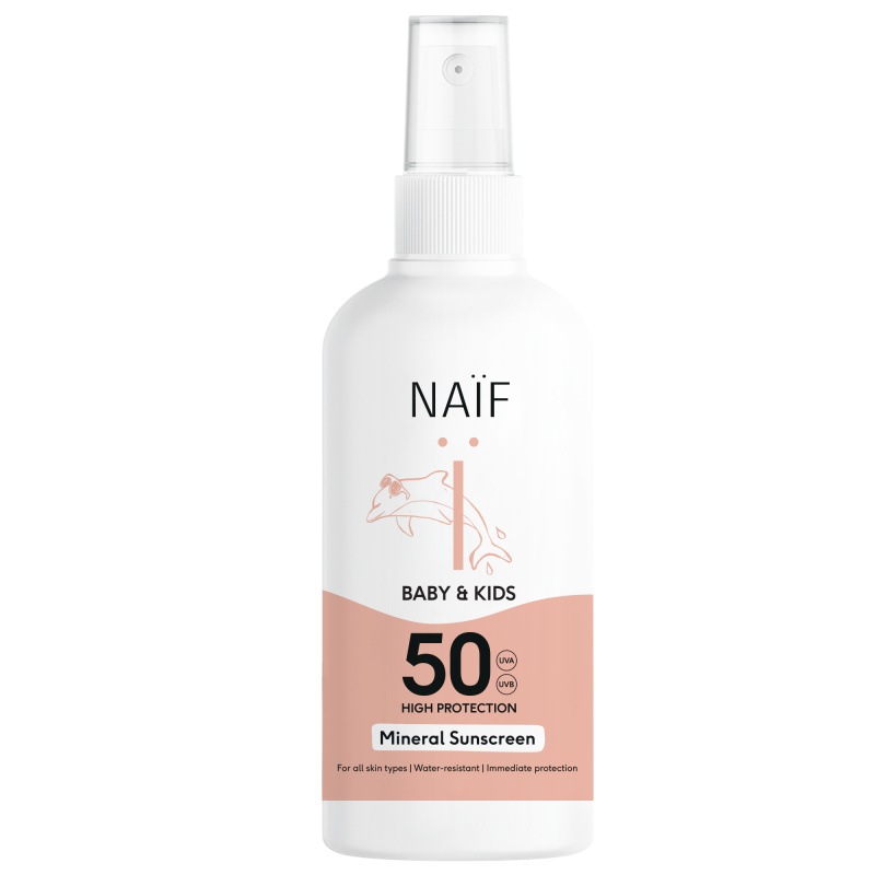 Naif Baby & Kids Mineral Sunscreen SPF 50 ochranný sprej na opalování pro děti 100 ml