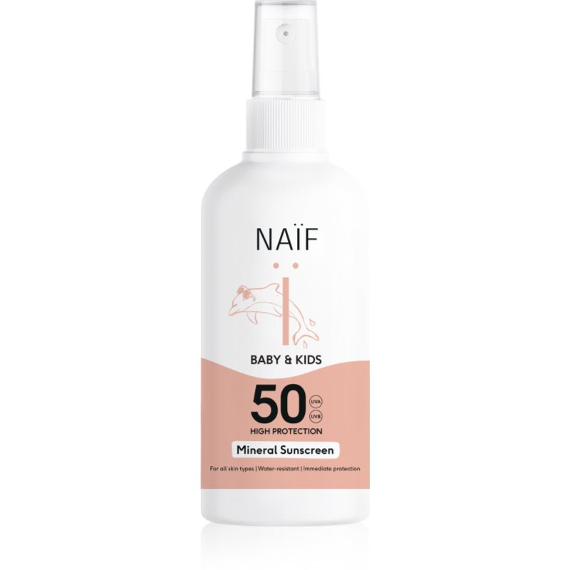 Naif Baby & Kids Mineral Sunscreen SPF 50 ochranný sprej na opalování pro děti 175 ml