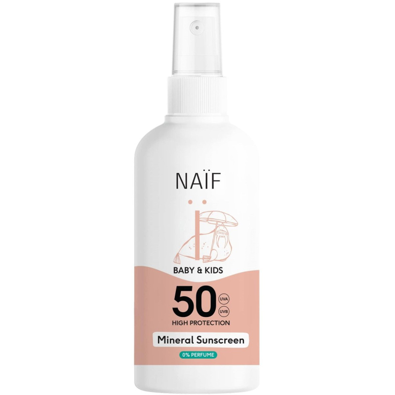 NAÏF Ochranný sprej na opalování SPF 50 ve spreji pro děti a miminka bez parfemace