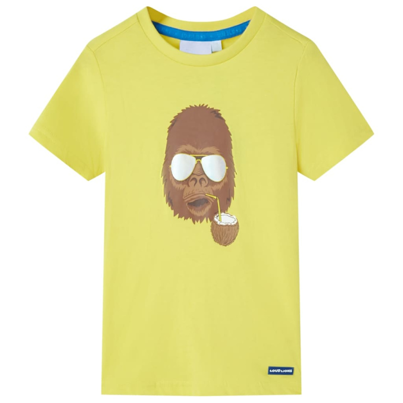 Dětské Tričko S Krátkým Rukávem Žluté 116 - Khaki / 116 (5-6 let)