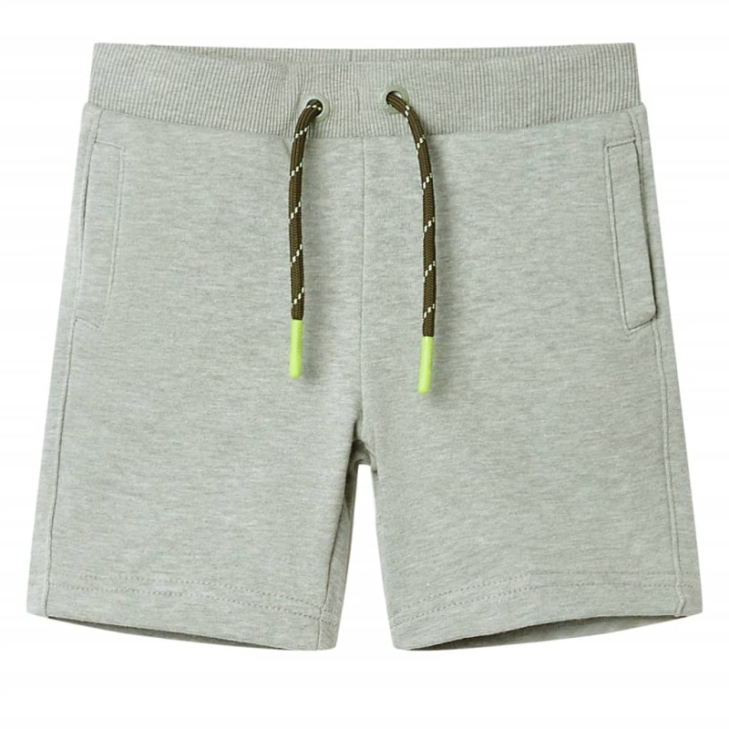 Dětské Kraťasy Se Šňůrkou Světle Melanž 128 - Khaki / 140 (9-10 let)