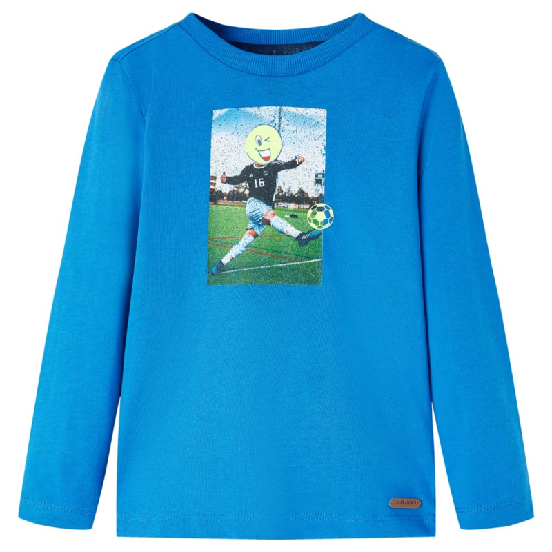 Dětské Tričko S Dlouhým Rukávem Kobaltově Modré 92 - Khaki / 128 (7-8 let)