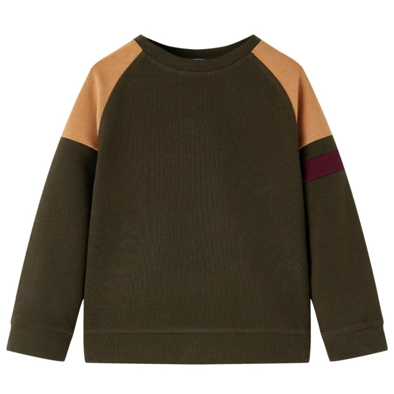 Dětská Mikina Tmavě Khaki A Velbloudí 140 - 140 (9-10 let)