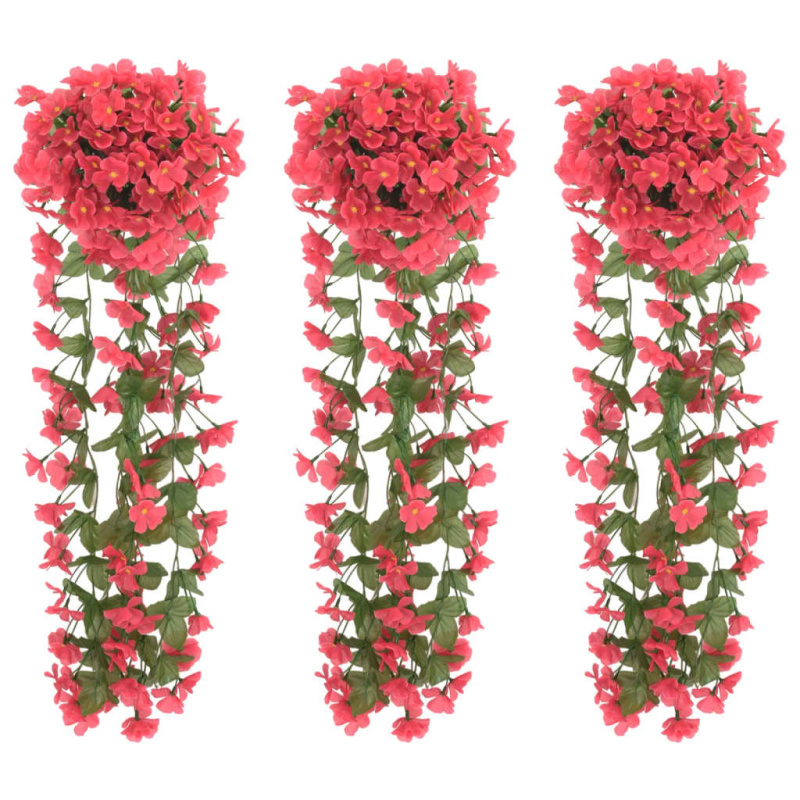 Vánoční Květinové Girlandy 3 Ks Růžové 85 Cm - Žlutá