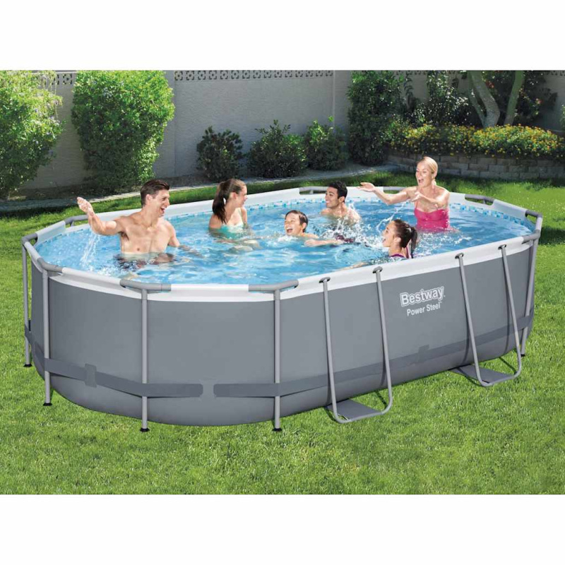 Bestway Bazén Power Steel S Příslušenstvím Oválný 488 X 305 X 107 Cm