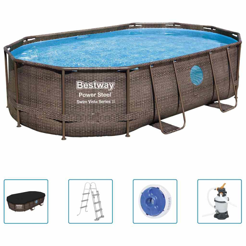 Bestway Bazén Power Steel S Příslušenstvím 488 X 305 X 107 Cm