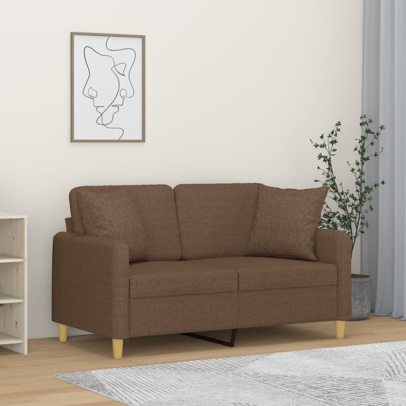 2Místná Pohovka S Polštáři Textil - vínová červená / 120 cm