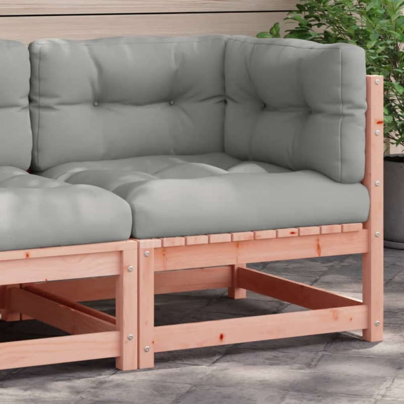 Zahradní Pohovka Rohová S Poduškami Masivní Dřevo Douglasky - Přírodní douglaska / footstool (5 pcs)