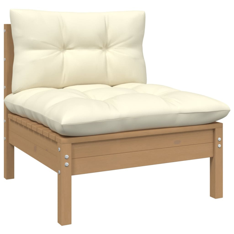Zahradní S Poduškami Medově Hnědá Borovice - Přírodní douglaska / 2x chair   footrest / 1