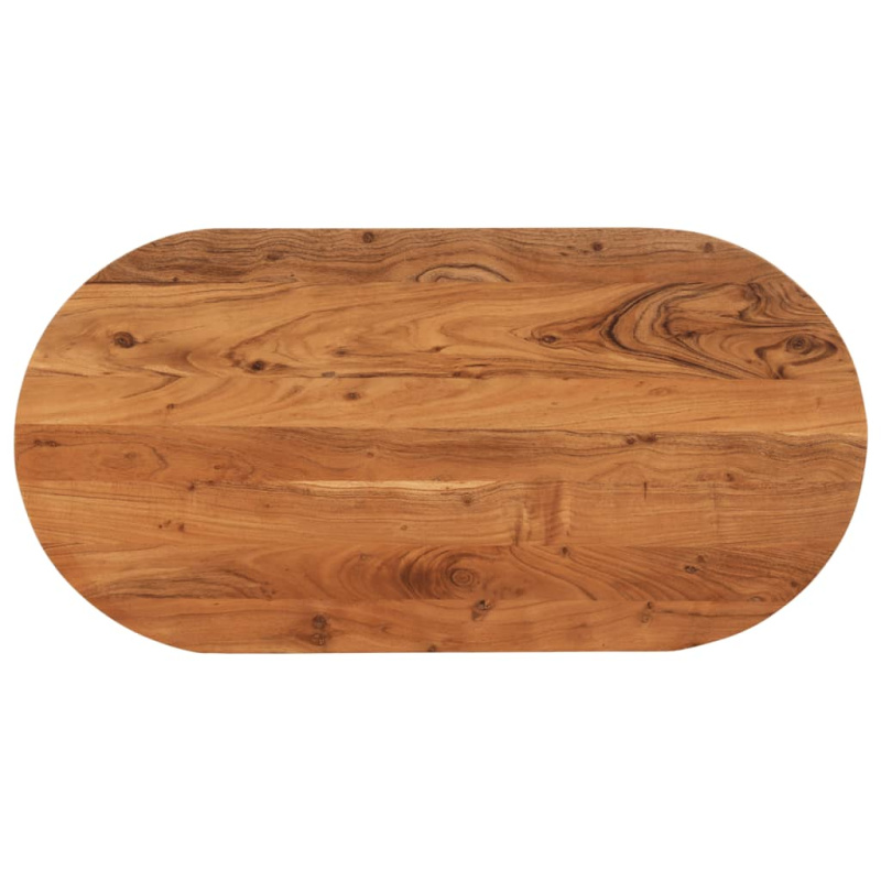 Stolní Deska 80 X 40 X 3,8 Cm Oválná Masivní Akáciové Dřevo Akáciové Dřevo (Přírodní) - 38 mm / 110 x 40 cm