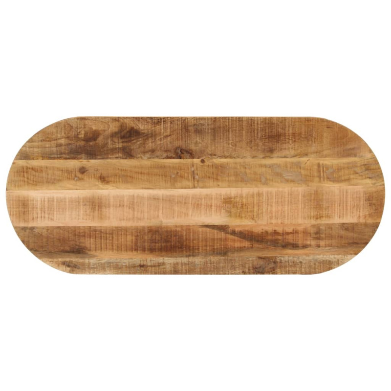 Stolní Deska 140 X 50 X 2,5 Cm Oválná Masivní Hrubý Mangovník Hrubé Mangovníkové Dřevo (Přírodní) - 25 mm / 90 x 40 cm