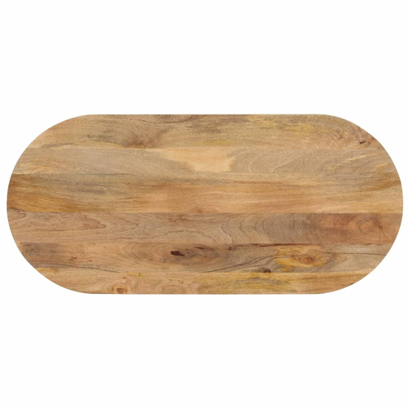 Stolní Deska 120X60X2,5 Cm Oválná Masivní Mangovníkové Dřevo Mangovníkové Dřevo (Přírodní) - 38 mm / 120 x 50 cm
